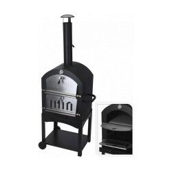 Barbecue a Carboni con Ruote Nero (Ø10 x 46,5 cm) (44,5 x 65 x 158 cm)