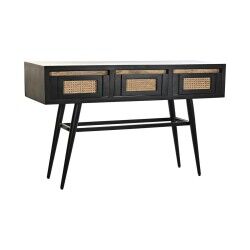 Ingresso DKD Home Decor Naturale Nero Rattan Legno di mango (125 x 40 x 76 cm)