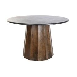 Dining Table DKD Home Decor Black Brown Marble Mango wood 120 x 120 x 76 cm