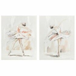 Quadro DKD Home Decor 80 x 3,7 x 100 cm Ballerina Classica Romantico (2 Unità)