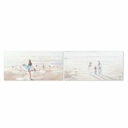 Schilderij DKD Home Decor Strand 120 x 3,7 x 60 cm (2 Stuks)