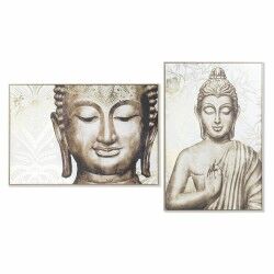 Painting DKD Home Decor 83 x 4,5 x 122,5 cm Buddha Oriental (2 Units)