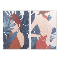 Schilderij DKD Home Decor Woman 83 x 4,5 x 123 cm Vrouw Tropisch (2 Stuks)