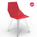 Set von 4 Stühlen FAZ Vondom Red