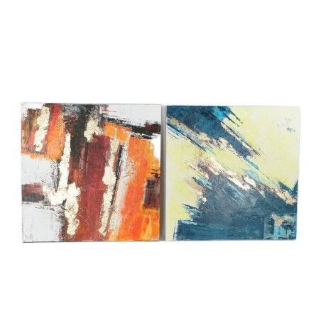 Schilderij DKD Home Decor 99,5 x 3,5 x 99,5 cm Abstract Modern (2 Stuks)