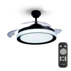 Ventilatore da Soffitto con Luce Philips Atlas Nero 35 W 28 W 4500 Lm (2700 K)