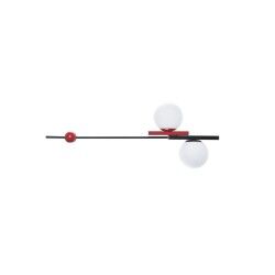 Suspension DKD Home Decor Blanc Noir Rouge Métal Verre 40 W 44 x 44 x 120 cm