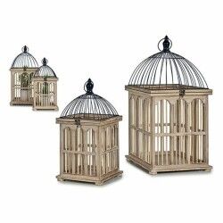 Cage Carré Bois Naturel (2 Pièces)