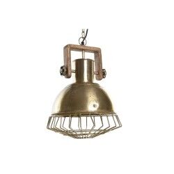 Lampadario DKD Home Decor 31 x 31 x 48 cm Dorato Marrone Ferro Legno di mango 50 W