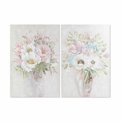 Schilderij DKD Home Decor Vaas 80 x 3 x 120 cm Shabby Chic (2 Stuks)