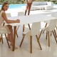 Mesa Vondom Faz Madera Meseta 200x90 Blanco y Pies Roble Natural