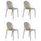 Lot de 4 chaises Vondom Brooklyn écru