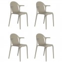 Set van 4 ongebleekte Vondom Brooklyn fauteuils