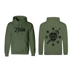 Uniseks Hoodie The Legend of Zelda Logo and Shield Groen