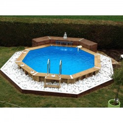 Piscina Legno Ubbink Océa 430 H120cm Fodera Blu