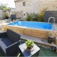 Piscine Bois Ubbink Urban Pool 250x450 H140 Liner Bleu