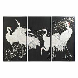 Set van 3 Schilderijen DKD Home Decor Orientaals Reiger (210 x 4 x 140 cm)