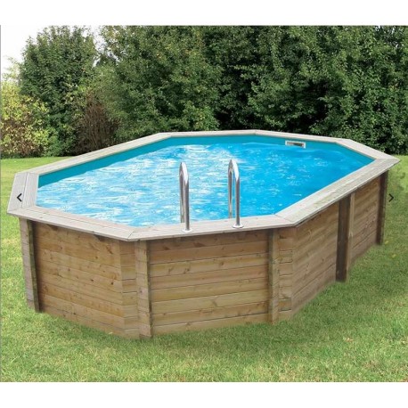 Piscina Madera Sunwater 490x300 H120cm Blue Liner Ubbink