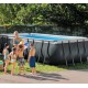 Oberirdischer Pool TOI Magnum rund 350x132 Kompakt Anthrazit