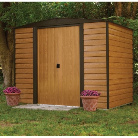 Habrita Metal Garden Shed 254x181xh201 Porte Scorrevoli