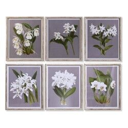 Bild DKD Home Decor Tanne Kristall 50 x 60 x 2,8 cm 50 x 2,8 x 60 cm Blomster (6 Stücke)