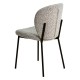 Set of 2 Dining Chairs wool effect white buckle Base Black Metal Bala VeryForma