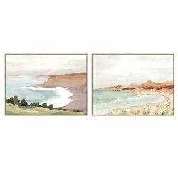 Schilderij DKD Home Decor Strand 120 x 4 x 90 cm Cottage (2 Stuks)