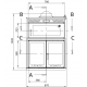 Barbacoa de horno de acero empotrable Ferlux Pratic 80 con puertas de cristal