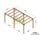 Vrijstaande pergola in ruw hout Alicante 600x300cm 18m2