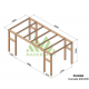 Pergolado independente em madeira bruta Alicante 600x300cm 18m2