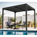 Habrita aluminium anthracite bioclimatic pergola 7,20m2 with louvres