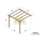 Andorra Pérgola adosada de madera en bruto 3x3m 9m2