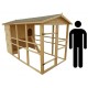 Groot Houten Tuin Kippenhok 8-12 Habrita Kippen 6.10m2 bi-body