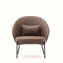 Brown synthetic leather armchair with black metal legs by Amy VeryForma