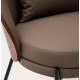 Brown synthetic leather armchair with black metal legs Amy VeryForma