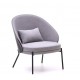 Lichtgrijze chenille fauteuil met zwarte metalen poten Amy VeryForma