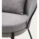 Lichtgrijze chenille fauteuil met zwarte metalen poten Amy VeryForma