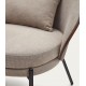 Fauteuil en Chenille Marron Clair et piètements métal noir Amy VeryForma