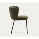 Lot de 2 Chaises bouclette verte et métal noir Elia VeryForma