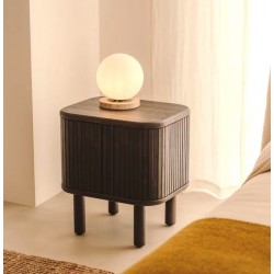 Dark Ash Wood Bedside Table 50x55 Leni VeryForma