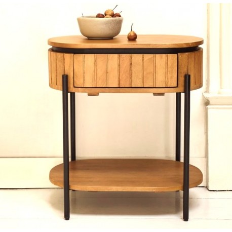 Bedside table with oval mango wood drawer 55 Cali VeryForma