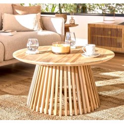 Natural teak wood side table Jet 50 cm VeryForma