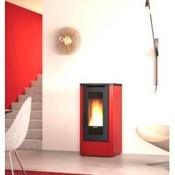 La Nordica Extraflame Dahiana VFS 10 kW geventileerde pelletkachel bordeauxrood