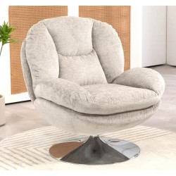 VeryForma Taupe Velvet Top Swivel Chair