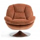 Fauteuil pivotant Top tissu velours rouille VeryForma