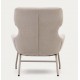 Fauteuil Lina en tissu chenille beige et acier VeryForma