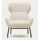 Lina armchair in white terry fabric and VeryForma steel