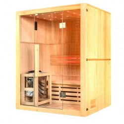 Sauna de vapor 4,5 kW Nordic Panoramic 2 plazas Estufa Harvia UniSpas