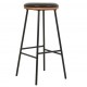 Set of 2 Marc VeryForma Black Imitation Leather Bar Stools and Metal Legs