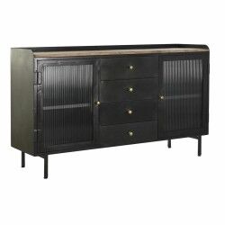 Credenza DKD Home Decor Naturale Nero Dorato Metallo Legno di mango (145 x 40 x 85 cm)